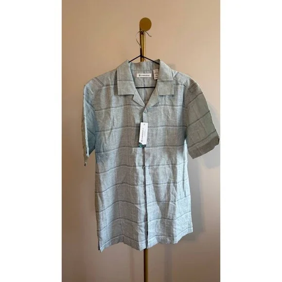 Cubavera Men’s Classic‑Fit Windowpane Linen Blend Camp Shirt S/CH $80 NWT - Picture 5 of 9
